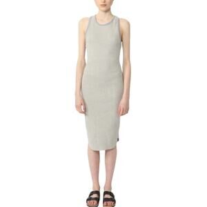 James Perse Ribbed Gray Sleeveless Tank Dress 0 XS